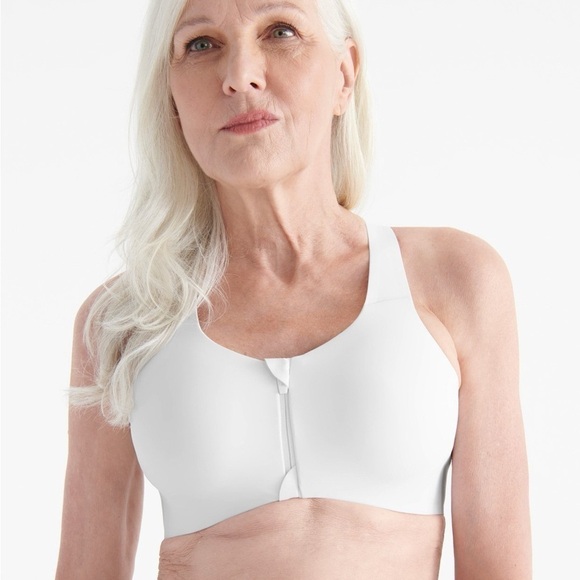 - Knix Catalyst Front Zip Sports Bra white / nude  size 6 - Picture 1 of 12